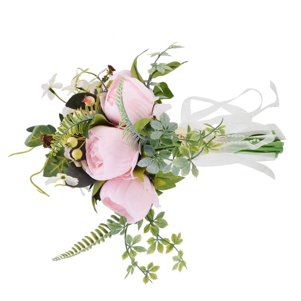 Ramo De Flores Para Bodas, Respetuoso Con El Medio Ambiente, Alto Grado De Simulación, Exquisitas Flores Artificiales Para Decorar Bodas Para Arreglos Florales De Bricolaje Cergrey Rosa