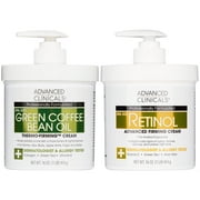 Advanced Clinicals Green Coffee Bean Body Cream and Firming Retinol Body Lotion. Two 16 fl oz