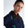 thumbnail image 5 of Free Assembly Women’s and Women's Plus Cardigan Sweater with Faux Fur Collar, Midweight, XS-4X, 5 of 7
