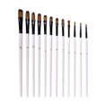 thumbnail image 1 of 12pcs Filbert Paint Brushes Paintbrush Set Nylon Hair Paint Brush Set for Acrylic Oil Watercolor Painting Artist Professional Painting Kits White, 1 of 5