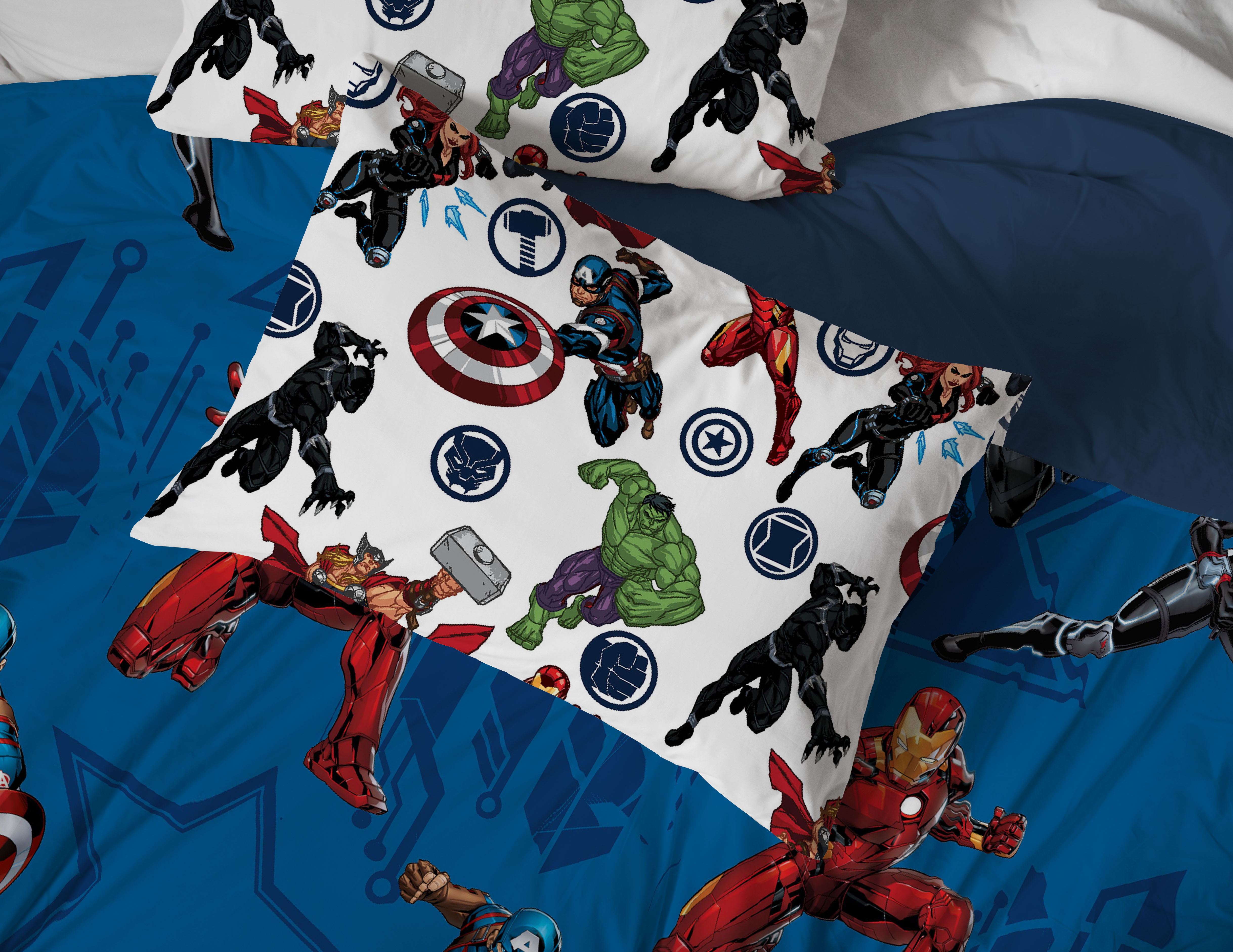 Avengers Jump Start Kids Twin Bed-in-a-Bag Set, 86 x 64, Microfiber ...