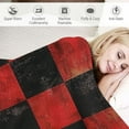 thumbnail image 3 of JRXY Throw Blanket, Reversible Sherpa Bedding, Buffalo Plaid Home Decor for All Seasons Throw Blanket Gifts for Women Men Blanket for Bed Couch Sofa (Red Check, Throw) White, 3 of 6