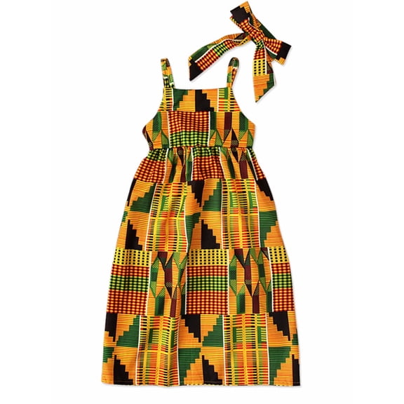 HWJAD Kid Girls Bohemia Sleeveless Backless Dress 2-8 Year Old Toddler Summer Strap Beach Sundress