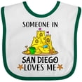 thumbnail image 3 of Inktastic Someone in San Diego Loves Me Boys or Girls Baby Bib, 3 of 4