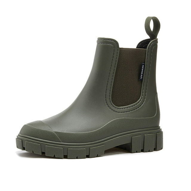 Bottes de Pluie Mode pour Femmes Non Bas Tube Court Confortables Légères Chaussures de Pluie pour Temps Humide