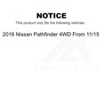 thumbnail image 2 of Transit Auto Front Rear Hub Bearings Assembly Disc Brake Rotors and Semi-Metallic Pads Kit (10Pc) for Car 2016 Nissan Pathfinder 4WD From 11 15 - Left Right Side (Driver Passenger) KBB-109757, 2 of 2