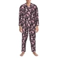 thumbnail image 3 of Balery Daisies Flowers Pattern Pajama Sets for Men Long Sleeve 2 Piece Sleepwear Loungewear Sets Soft PJ's with Pockets Long Sleeve Comfy Pj Sets-Large, 3 of 7