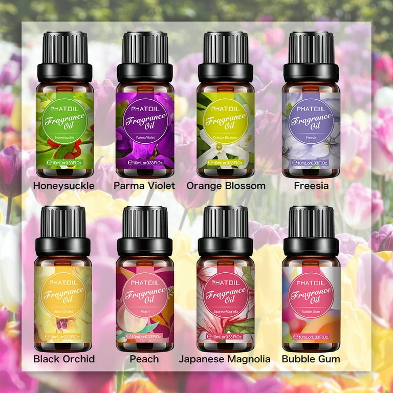 PHATOIL 10ML Floral Fragrance Oils, Honeysuckle Essential Oils for  Aromatherapy, Diffusers, Skin Care, DIY Soap Candle Making