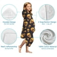 thumbnail image 7 of Black Orange Skull Pattern Hooded Bath Towel，50"x30" for Ages 3 To 12 Kids, Quick Dry Lightweight Soft Microfiber Hood Beach Towel Cover Up for Kids, 7 of 7