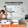 thumbnail image 4 of KFFKFF 72" x 36" Magnetic Glass Dry Erase Board Magnetic Mirror Notepad Dry Erase Board Frameless Wall Mount with Tray Large Glass White Board for Office, School & Home, 4 of 9