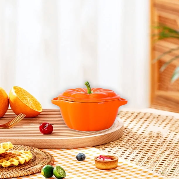 Aparatos de cocina, accesorios de cocina, utensilios de cocina, utensilios de cocina, vajilla única de cerámica con forma de calabaza para Halloween, vajilla de desayuno con leche y avena, vajilla de