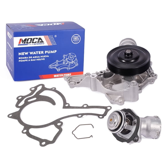 MOCA AUTOPARTS Water Pump w/ Thermostat Fit for 2005-2011 Mercedes-Benz SLK350 3.5L & 2006-2011 Mercedes-Benz C350 3E350 ML350 R350 3.5L
