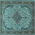 thumbnail image 1 of Ahgly Company Indoor Square Medallion Light Blue Traditional Area Rugs, 3' Square, 1 of 4