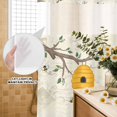 thumbnail image 3 of No Hook Shower Curtain, Bees Branches Shower Curtains for Bathroom with See Through Top Window, Farmhouse Spring Botanical Elegant Waterproof & Washable Bath Curtain Extra Long 72"x96", 3 of 9