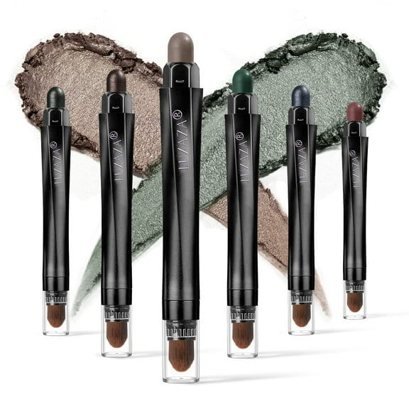 6PCS Cream Eyeshadow Stick Makeup Sets, Metallic And Matte Shimmer Eye Shadow Eye Brightener Stick Pencil Crayon, A03-Smoky Green