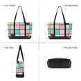 thumbnail image 6 of FORMRS Canvas Laptop Tote Bag for Women with 15.6" Computer Compartments Shoulder Handbag, Colorful Checkered Pattern, 6 of 7