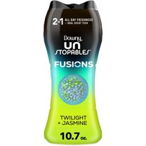 Downy Unstopables Fusions In-Wash Laundry Scent Booster Beads, Twilight and Jasmine Scent, 10.7 oz, 2-in-1 All Day Freshness (2 Pack)