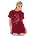thumbnail image 3 of Cute Christmas All is Calm and Bright Women's Graphic T Shirt Tees Brisco Brands L, 3 of 6