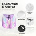 thumbnail image 4 of Daiia Purple Sparkling Butterfly Pattern Women's 2 in 1 Running Shorts - Lightweight Athletic Workout Gym Yoga Shorts Liner with Phone Pockets-Large, 4 of 7
