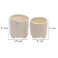 thumbnail image 5 of Planter with Chevron Design and Footed Base, Set of 2, Off White- Saltoro Sherpi, 5 of 5