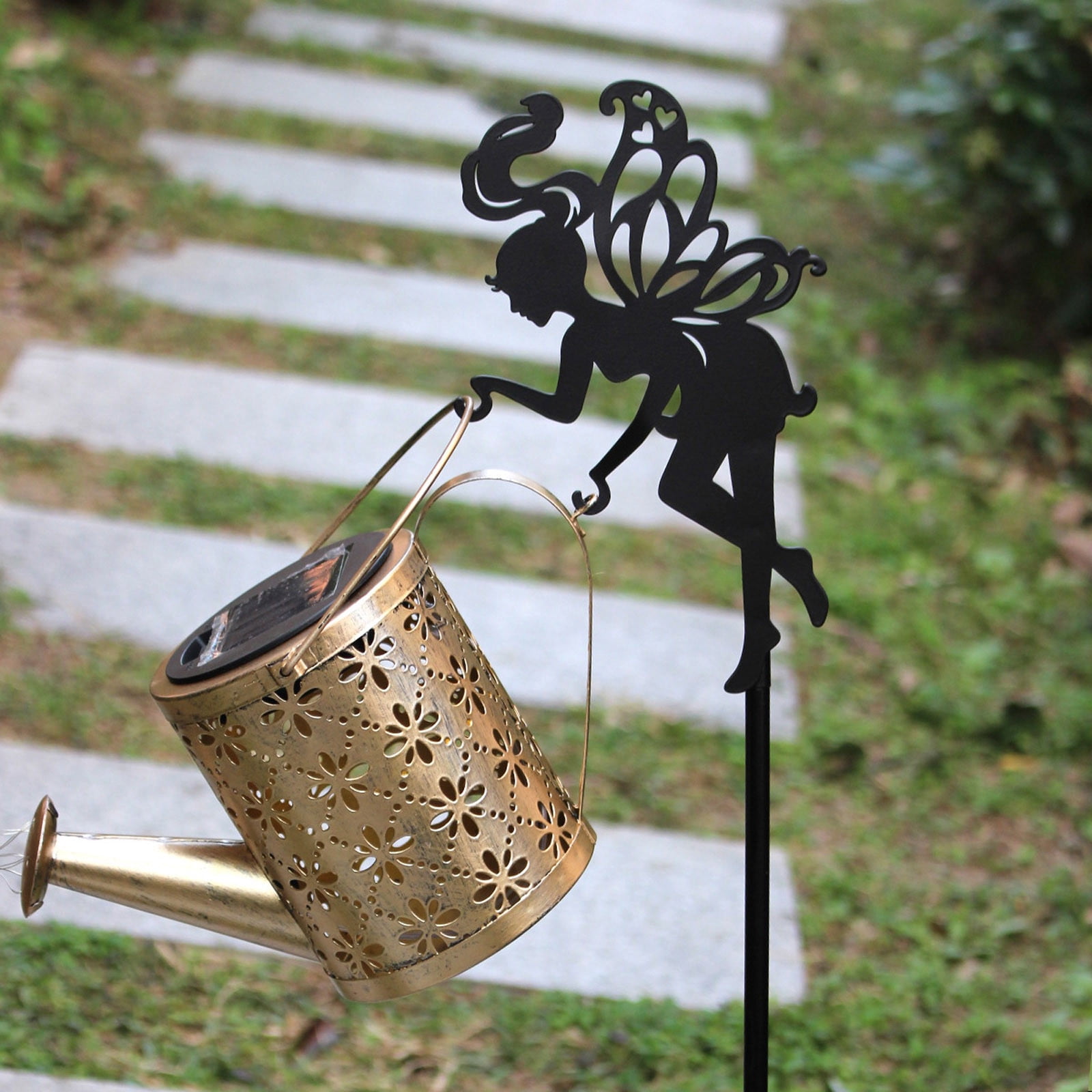 HauiWeiLyai Solar Watering Can Lights - Outdoor Garden Decor with Waterproof Metal Hanging Design, Fairy Lantern for Patio/Lawn/Yard, Unique Solar Kettle Light for Gardening Gifts