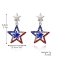 thumbnail image 3 of Patriotic Earrings for Women - 4th of July American Flag Dangle Earrings, PU Leather Red White Blue USA Themed Jewelry, for Independence Day & Everyday Outfits, 3 of 5