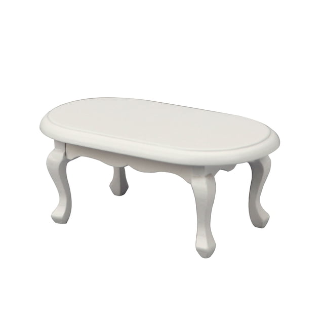 Mesa de café ovalada de madera Dollhouse Furniture a escala 1:12