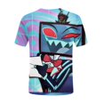 thumbnail image 5 of Hazbin Hotel Moda Casual Mujer Impreso Cuello Redondo Manga Corta Camiseta Top Azul/3XL, 5 of 5