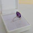 thumbnail image 3 of Natural Purple Amethyst Marquise Cut Solitaire Engagement Ring 925 Sterling Silver Dainty Promised Ring - Gift for her - Anniversary Ring, 3 of 8