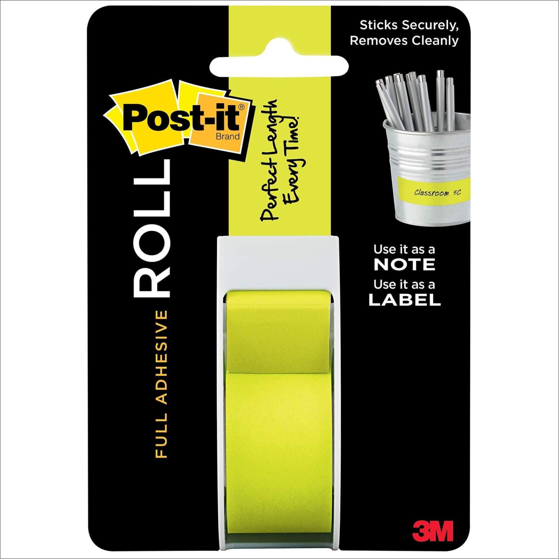Postit Full Adhesive Roll, 1 in x 400 in, Neon Green (2650G) 1 Inch