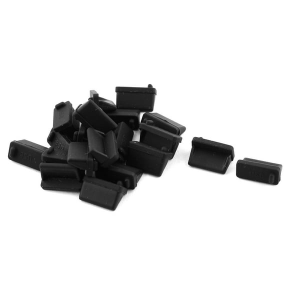 Computer USB 2.0 Female Port Dust Dustproof Cover Cap Protector Black 20 Pcs