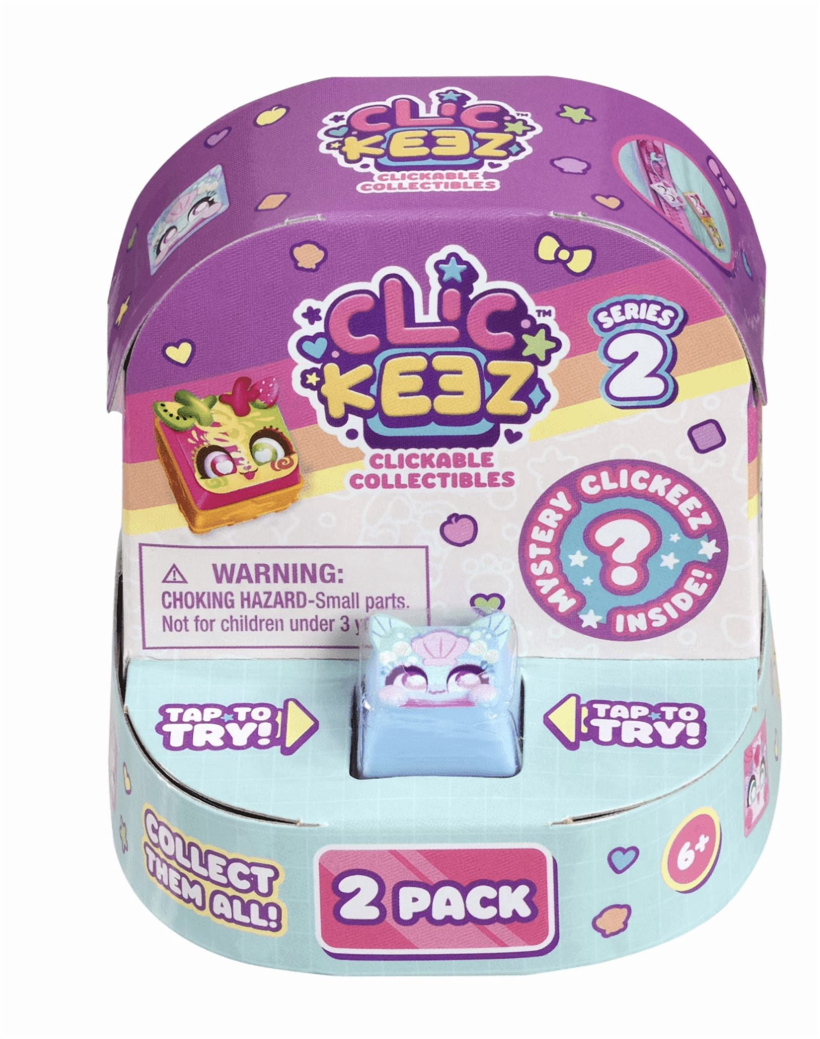 Clickeez Series 2  Keyboard Key Fidget Toys Collectible Characters 3-Piece Bundle