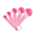 thumbnail image 3 of Bewildely Paquete de 5 cucharas medidoras, cucharas para café, comedor, cocina, sal, leche, cucharas con báscula, herramientas de cocina, Cocina y Comedor Rosado, 3 of 5