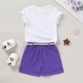 thumbnail image 2 of Younger Tree Baby Girl Summer Clothes Set Short Sleeve T-Shirt Shorts 2pcs Outfits for 5 T, 2 of 7