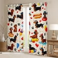 thumbnail image 2 of Homewish Kawaii Brown Dachshund Black Out Curtains for Kids, Summer Beach Party Curtains Pack of 2 (42x63 Each), Cartoon Rocket Bedroom Curtains, Living Room Curtains Decor, 2 of 6