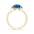 thumbnail image 2 of ANGARA Natural 4.8 ct London Blue Topaz Cocktail Ring with Diamond in 14K Yellow Gold for Women (Size-10mm) | November Birthstone, Anniversary, Jewelry Gift for Women | Natural London Blue Topaz Ring, 2 of 9