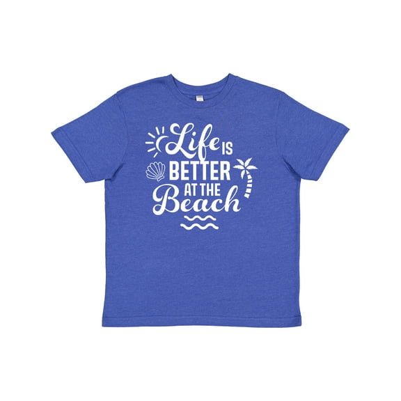 Inktastic Life is Better at The Beach with Sunshine Seashell and Palm Trees Youth T-Shirt