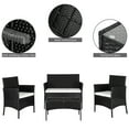 thumbnail image 5 of 4 Piece Outdoor Patio Furniture Set, PE Rattan Wicker Chair Set, Sectional Furniture Bistro Set with Cushions and Tea Table, Wicker Conversation Set for Backyard Lawn Porch Garden Poolside, B423, 5 of 9