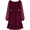 Burgundy, variant on Aideaone Girls Long Sleeve Chiffon Dresses Square Neck Swiss Dot A-Line Ruffle Hem Casual fall winter Dress 7-14 Years