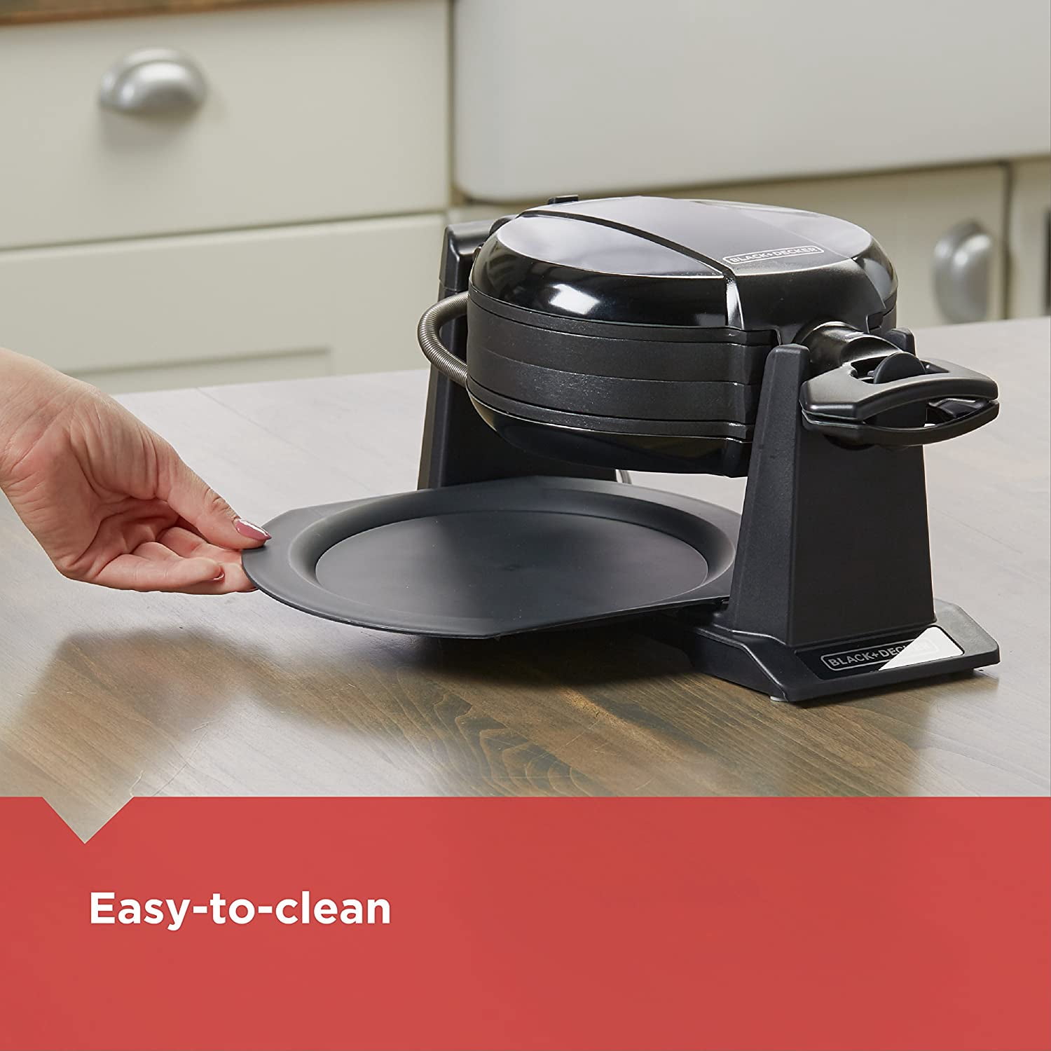 Rotating Waffle Maker, Black, WMD200B