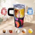 thumbnail image 6 of Butterfly 20oz Stainless Steel Tumbler with Handle and Straw – Insulated Travel Cup with Sliding Lid, 360° Full Wrap Printed Mug for Home, Outdoor & Sports Use, Spring, 6 of 6