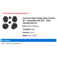 thumbnail image 2 of Front Disc Brake Caliper Guide Pin Boot Kit - Compatible with 2007 - 2009 Hyundai Santa Fe 2008, 2 of 2