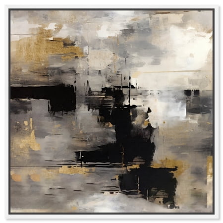 Industrial Showcase Canvas Colorful Abstract Wall Art by Art Remedy White Frame 12 x 12