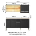thumbnail image 3 of Cocina Integral Madesa Emilly Drive 169 cm Marrón/Negro, 3 of 10