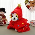 thumbnail image 6 of Christmas Tree Pet Cloak with Star Pompom Cape for Small Dogs Cats(Red/M), 6 of 6