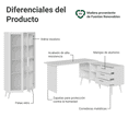 thumbnail image 4 of Escritorio en L con Armario con Vidrio Madesa Blanco, 4 of 10