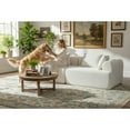 thumbnail image 2 of 2-Piece Full-Foam Modular Couch, 96" Bouclé Sectional with Plush Pillows, Contemporary Rounded Arms, Compressed Pack, Cream, 2 of 9
