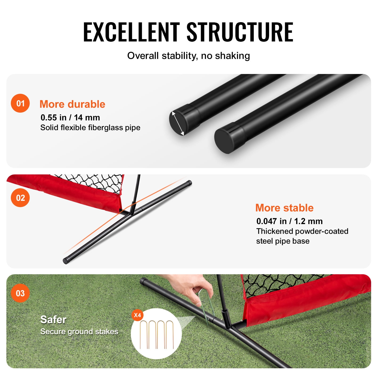 KFFKFF Barricade Backstop Net,Portable 20x10 Feet Barrique Backyard Softball Sports Obstacle Softball Training Net w/ Carry Bag for Baseball Softball Lacrosse Soccer Hockey Training