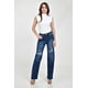 thumbnail image 1 of Jeans de corte recto con destrucciones /Juvenil, 1777 (Azul oscuro) azul oscuro 1, 1 of 4