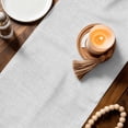 thumbnail image 4 of Table Runners 90 Inches Long, White Burlap Texture Cotton Linen Kitchen Dining Coffee Table Runner for Party Home Decor, Farmhouse Vintage White Tabletop Dresser Scarves Runner Decor 13x90 Inch, 4 of 9